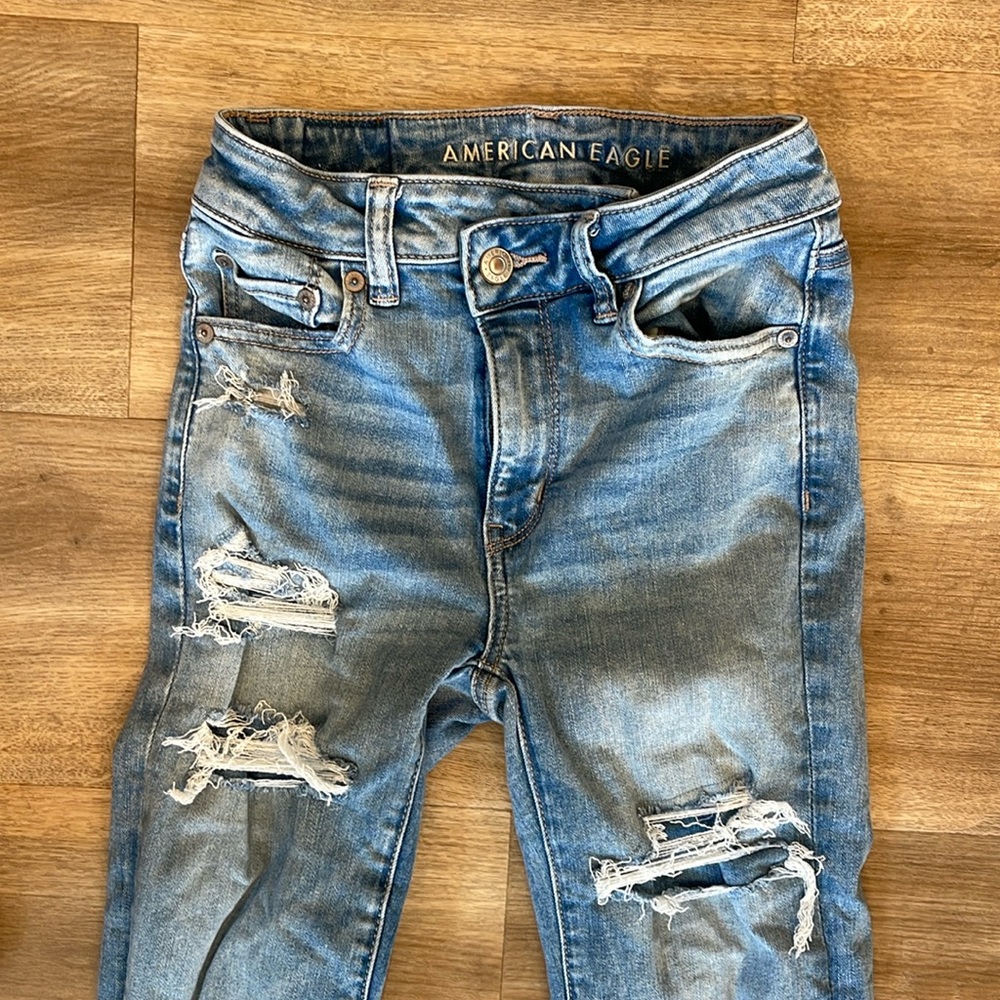 American Eagle next level stretch h super high rise flares
